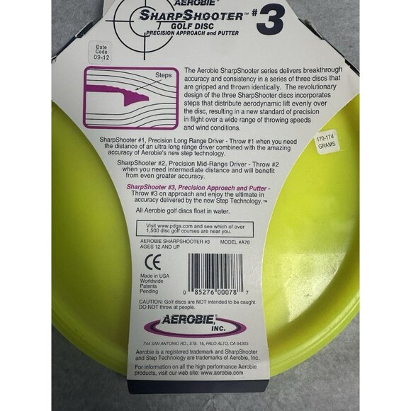 Aerobie Sharp Shooter #3 Golf Disc - Precision Putter & Approach | New! YELLOW - Picture 4 of 5